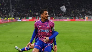 TURIN, ITALY - JANUARY 07: Danilo of Juventus celebrates after scoring his team's first goal with teammate Nicolo Fagioli during the Serie A match between Juventus and Udinese Calcio at Allianz Stadium on January 07, 2023 in Turin, Italy. (Photo by Chris Ricco - Juventus FC/Juventus FC via Getty Images)