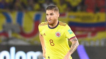 Gustavo Cuéllar en un partido de la Selección Colombia.