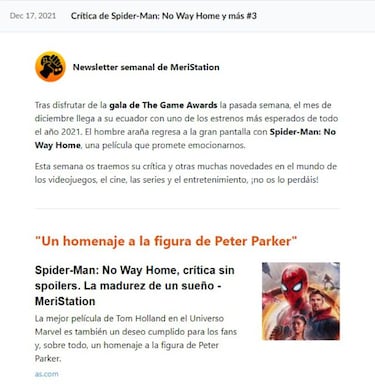 Suscríbete a las newsletters semanales de MeriStation