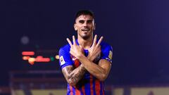 El espa&ntilde;ol Fernando Rodr&iacute;guez celebra uno de sus goles con Johor FC.