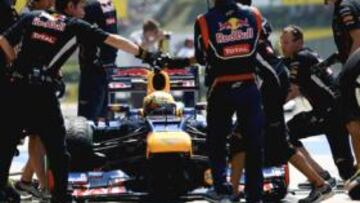 <b>MUY ATRÁS. </b>Vettel tuvo ayer sólo una primera toma de contacto con Hungaroring y saldó los primeros libres con una discreta actuación: 15º y 8º en los tiempos.