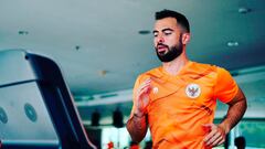 El español, Jordi Amat, durante un entrenamiento con la selección de Indonesia.