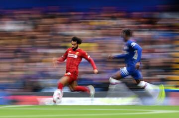 El jugador del Liverpool, Mohamed Salah, durante el partido de la Premier League ante el Chelsea en Stamford Bridge. 