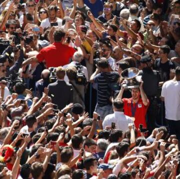 La celebración de la Selección tras el oro en el Eurobasket