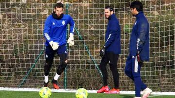 La Ponferradina durante un entreno