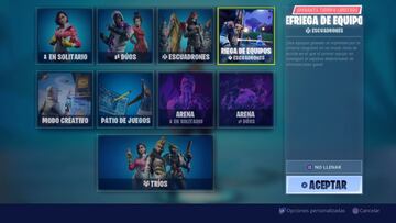 Así aparece Refriega de Equipos en el menú de selector de modo