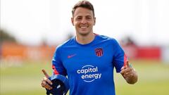 Santiago Arias, en un entrenamiento con el Atl&eacute;tico.