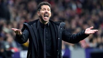 Simeone en el partido contra el Espanyol.