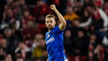 11/11/23 PARTIDO PRIMERA DIVISION 
GRANADA CF - GETAFE CF 
En la imagen Borja Mayoral (Getafe CF) celebra el GOL 0-1
ALEGRIA 