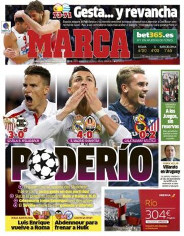 Portadas de la prensa deportiva