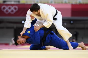 El judoca español Alberto Gaitero ha caído en primera ronda frente al ucraniano Heorhi Zantaraia en una pelea muy dura, en la que el español acabó con casi toda la cara vendada.