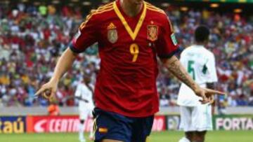 Excolchonero. Torres celebra un gol ante Nigeria.