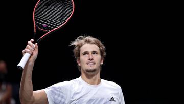 COLOGNE, GERMANY - OCTOBER 25: Alexander Zverev of Germany celebrates winning the final match between Alexander Zverev of Germany and Diego Schwartzman of Argentina of day seven of the Bett1Hulks Championship Tennis Tournament at Lanxess Arena on October 25, 2020 in Cologne, Germany.
(Photo by Christof Koepsel/Getty Images)