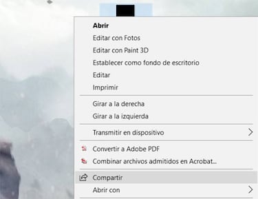 Elimina la opción 'Compartir' de Windows 10 con este truco