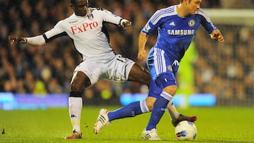 Mahamadou Diarra, durante un partido con el Fulham ingl&eacute;s.