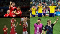 Suiza, Suecia, Dinamarca y Croacia se clasificaron para el Mundial de Rusia 2018 en la repesca de Europa y ahora est&aacute;n en cuartos de final.
