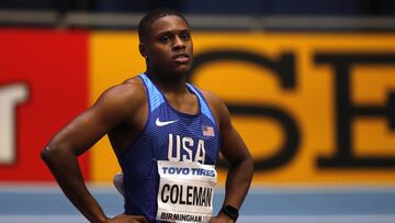 Christian Coleman, durante una competici&oacute;n.