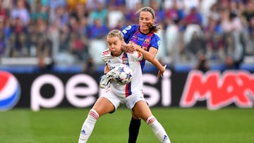 Ada Hegerberg scored for Lyon in last season's Champions League final against FC Barcelona Femení.