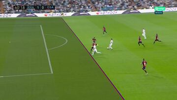 Fuera de juego de Jovic frente a Osasuna.