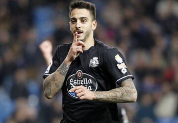 Joselu celebrates his second goal.