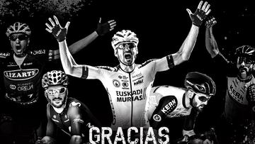 Cartel con el que Enrique Sanz quiso anunciar su despedida como ciclista profesional a final de esta temporada.