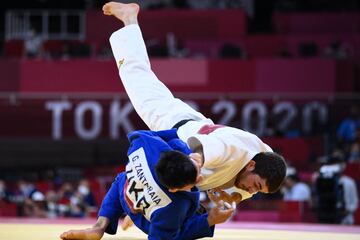 El judoca español Alberto Gaitero ha caído en primera ronda frente al ucraniano Heorhi Zantaraia en una pelea muy dura, en la que el español acabó con casi toda la cara vendada.