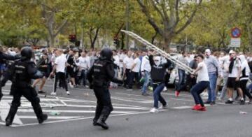 Legia hooligans involved in violent clashes at Bernabeu