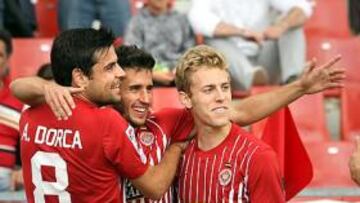 <b>GRAN PASO. </b>Los jugadores del Girona ganaron cómodamente.