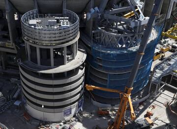 El avance de las obras del estadio Santiago Bernabéu