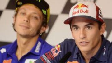 Rossi y Márquez, en una imagen de Brno 2015.
