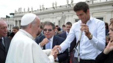 Del Potro, en un reciente encuentro con el papa Francisco.