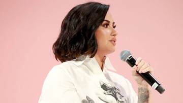 Demi Lovato durante una entrevista para Teen Vogue Summit 2019, en Los Angeles, California.  Noviembre 02, 2019.