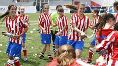 Atlético Madrid under-14s girl's team celebrate league win