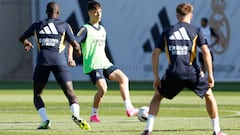 Güler, durante la sesión de entrenamiento.