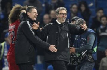Laurent Blanc, entrenador del PSG, celebró el pase a los cuartos de final.