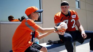 action during practice at UCHealth Training Center in Centennial, CO, August 28, 2017.
Photo by Gabriel Christus