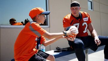 action during practice at UCHealth Training Center in Centennial, CO, August 28, 2017.
 Photo by Gabriel Christus