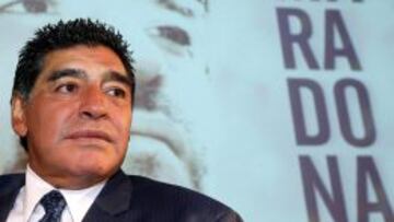 Maradona en Milán el 17 de octubre de 2013.