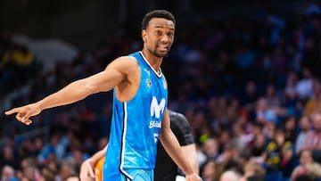 Adams Sola, escolta del Movistar Estudiantes, durante el partido ante el Naturavia Morón.