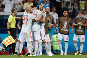 1-1. Diego Costa celebró el gol del empate.