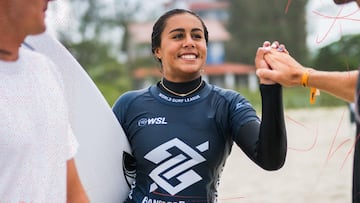 Tya Zebrowski durante un evento de la WSL