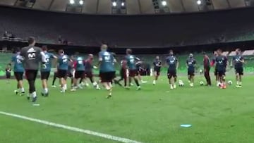 El divertido entrenamiento de la selección española