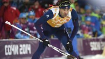 Ole Einar Bjoerndalen, tras su relevo con Noruega.