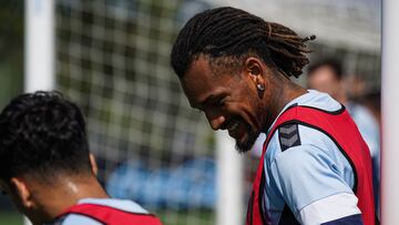 El futbolista brasileño Jailson Marque, durante un entrenamiento del Celta.