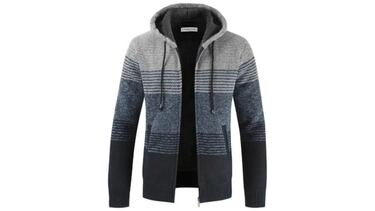Haz frente al frío con esta chaqueta de punto con capucha suave