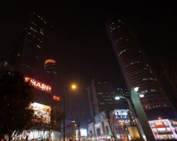 Nanjing, China, durante la Hora del Planeta