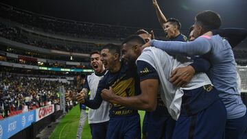 during the game America vs Pumas UNAM, corresponding to the Quarterfinals second leg match of the Torneo Apertura Grita Mexico A21 of the Liga BBVA MX, at Azteca Stadium, on November 27, 2021.
 <br><br>
 durante el partido Amer