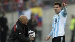 Jorge Sampaoli y Messi.