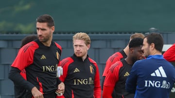 De Bruyne, durante un entrenamiento de la selección belga.