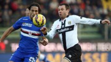 Antonio Cassano, en un partido entre el Parma y la Sampdoria.